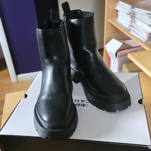 Black Leather Ankle Boots